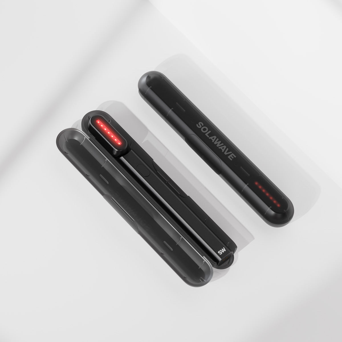 An image of the Solawave red light skincare wand with travel case  || Black